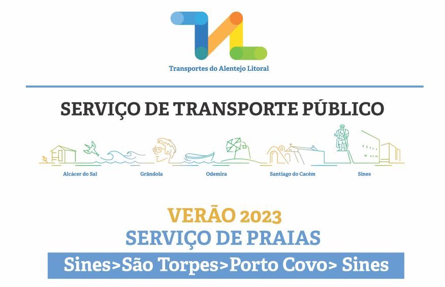 Transporte P&uacute;blico Gratuito para as praias |   Fins de semana | Julho e Agosto de 2023 | 